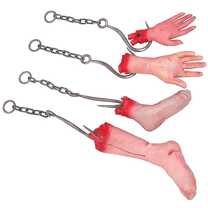 39X20cm Utility Hooks 1 Set Bloody Broken Hands And Feet Halloween Horror Bloody Prop Dec