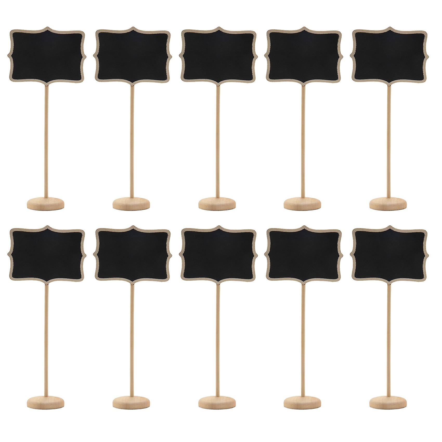 20 Pack Wood Mini Chalkboards Signs Stakes,Blackboards with Stands&Stickers,Small Rectangle Black B