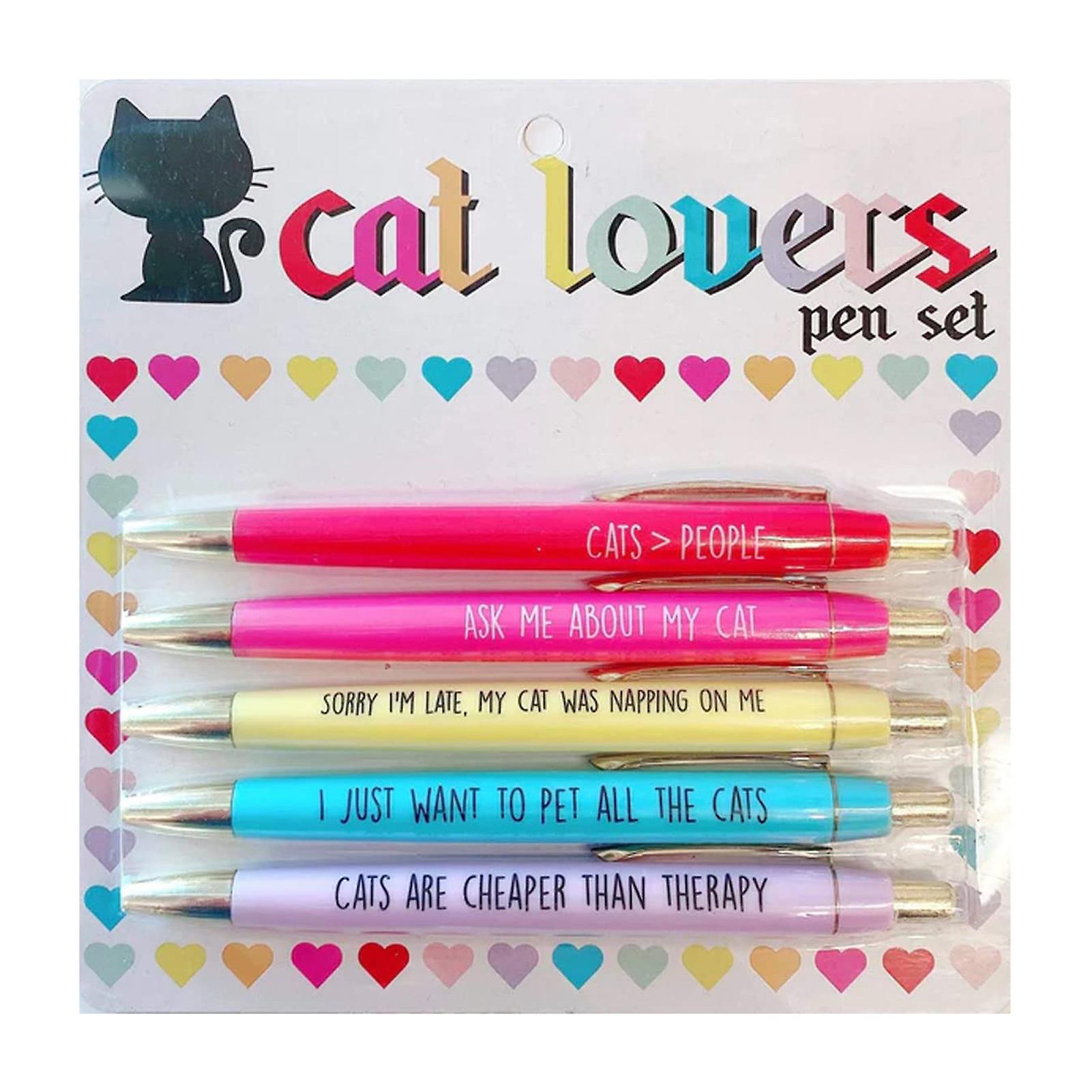 5PCS Press-type Automatic Pen Colorful Maker Pen Portable Handwriting Tool