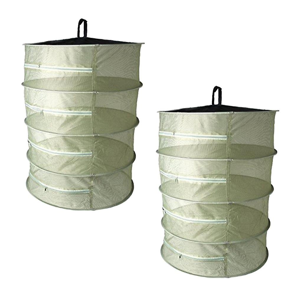 2pcs Collapsible Herb Dryer Mesh Rack With Zipper 4 Layers