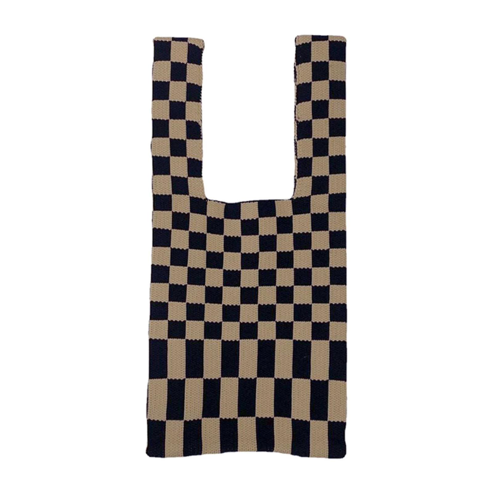 Kvinders sommer Hobo tasker vævet håndtaske arbejde æstetisk dame tegnebog pose sort khaki