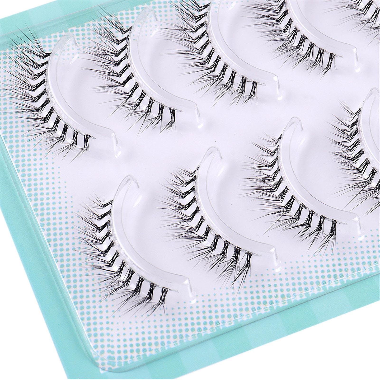 5 Pairs Daily Student Simulation False Eyelashes 3d Lash Thick Volume Long Wispy Lashes