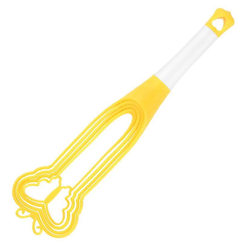 2pcs Rotatable Foldable Whisk Creative Butterfly Multi-function Manual Whisk (yellow)