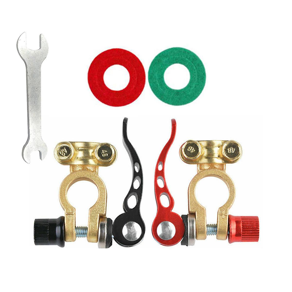 A Pair Of Automobile Battery Terminal Disconnection Close Connector 6v 12v 24v Pure Copper Pile Head Quick Release Rable Clamp