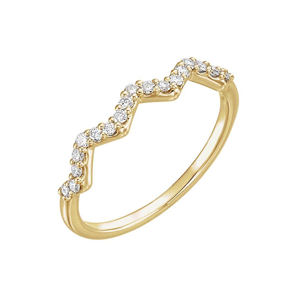 14k Yellow Gold Polished 0.2 Dwt Diamond Stackable Ring Size 6.5-Stackable-Ring for Women