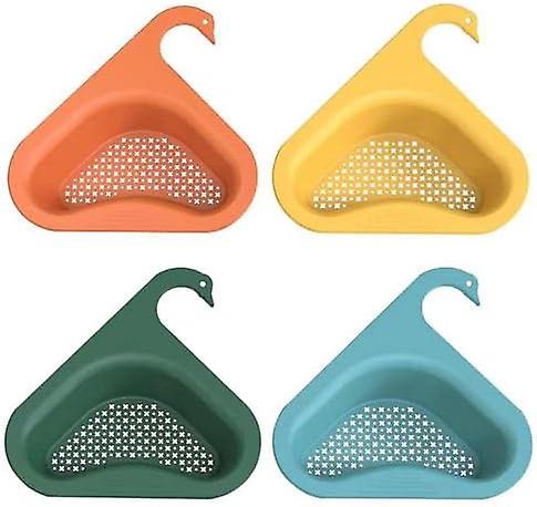 Triangle Sink Rack, Sink Drainer Basket Strainer, Kitchen Sink Storage Drainer, Triangle Sink Corner Shelf (4 Pieces)