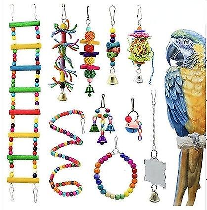 Safe Non Toxic Bird Toys 10 Piece Parrot Bite Toy