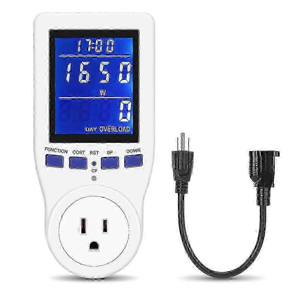 Electricity Usage Monitor Power Meter Plug Extension Cord with LCD Display, Energy Tracking, 2025 Upgrade