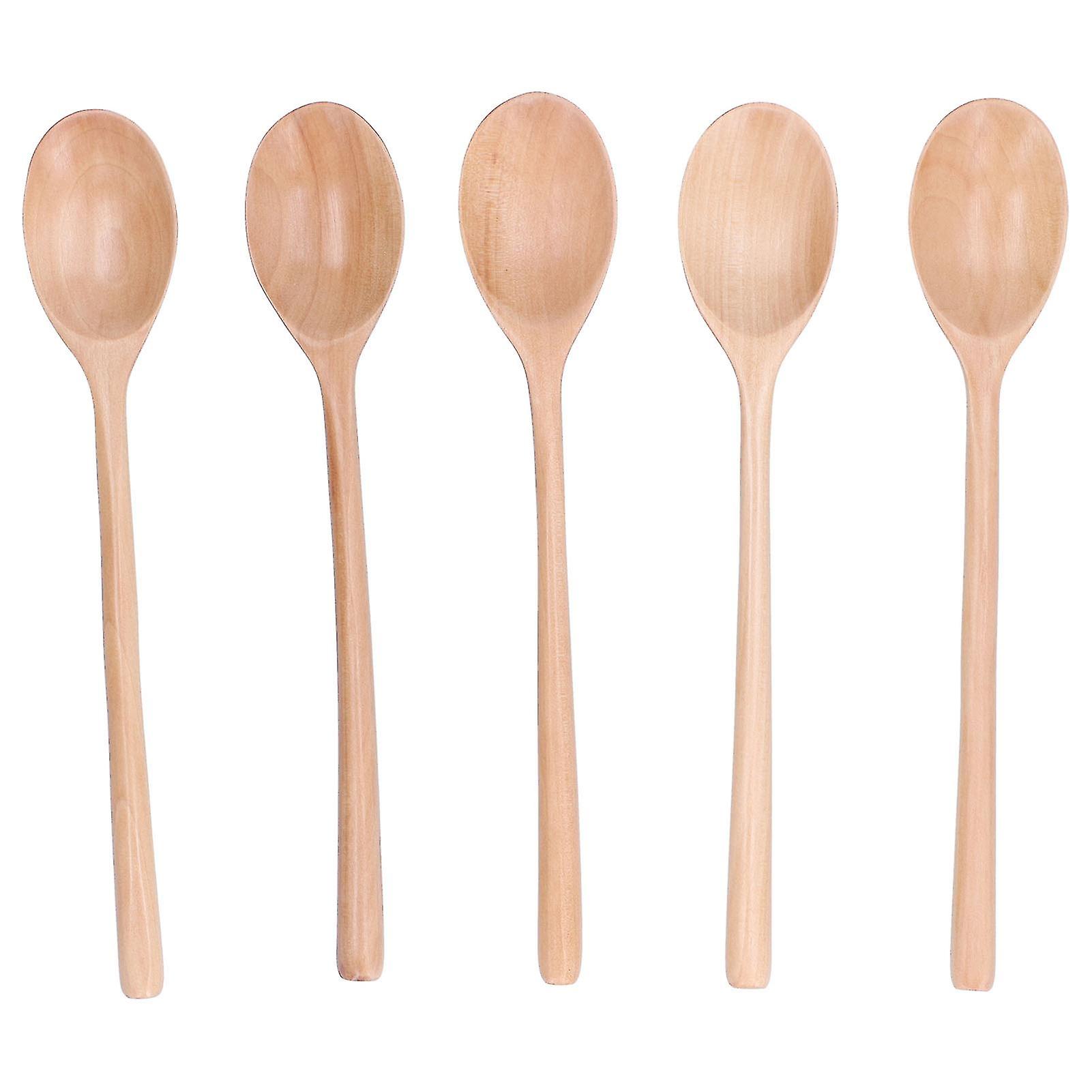 5 Pcs Long Handle Rice Spoon Kitchen Utensil for Honey Stirring Non-Stick Pans