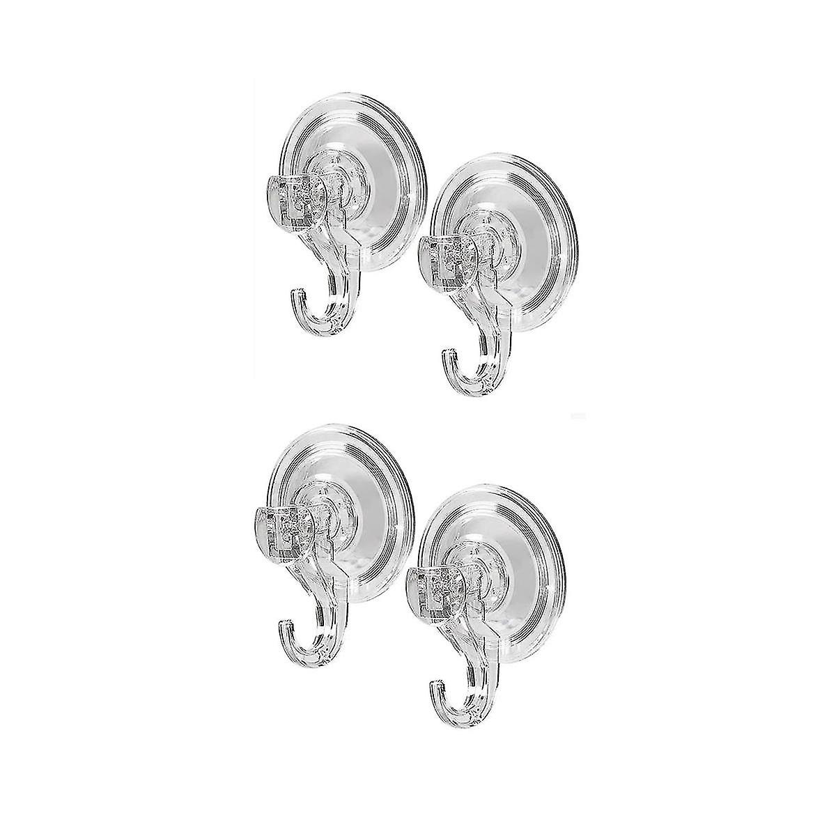 4pcs Transparent Reusable Duty Vacuum Suct Hooks S