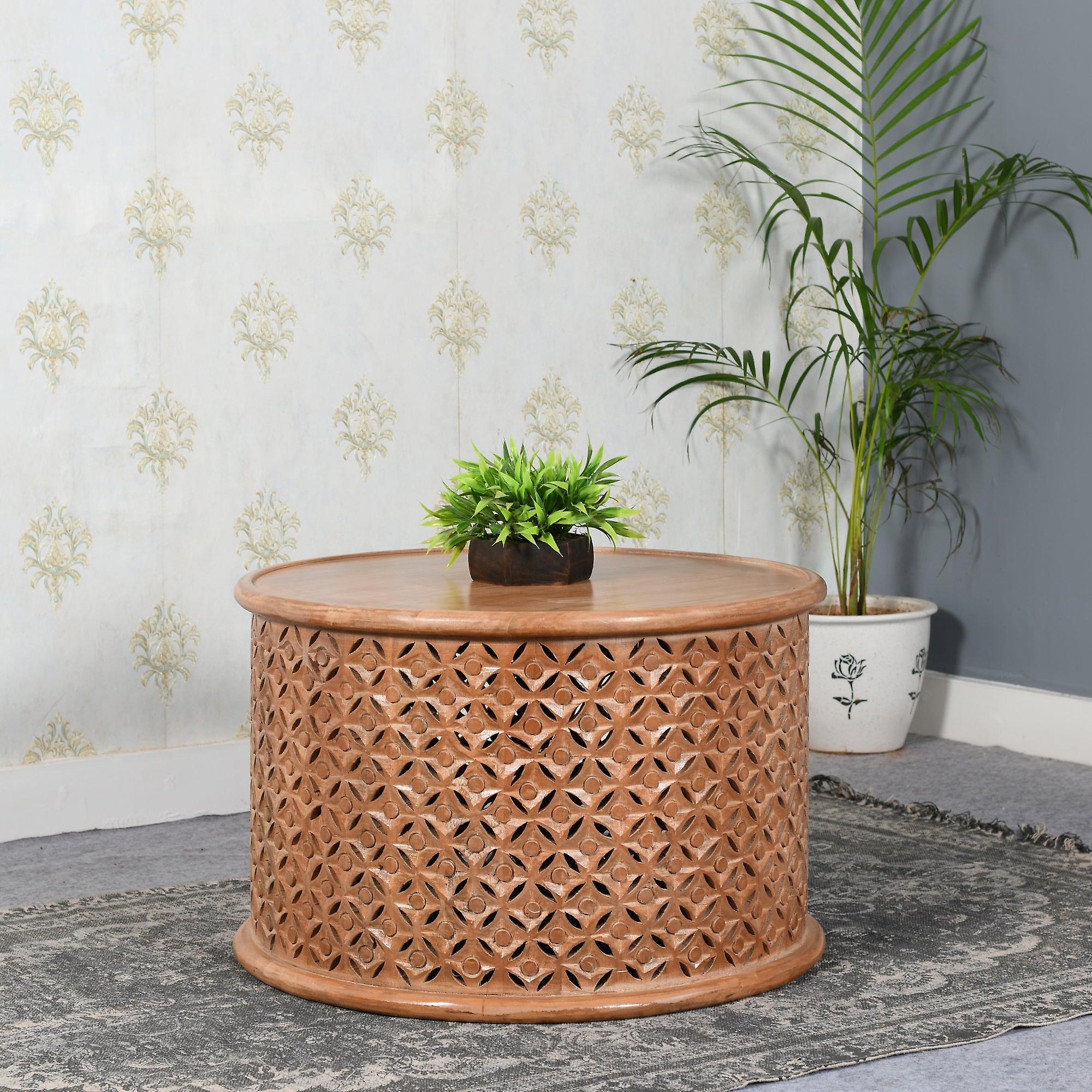 Carnot Mango Wood Round Coffee Table