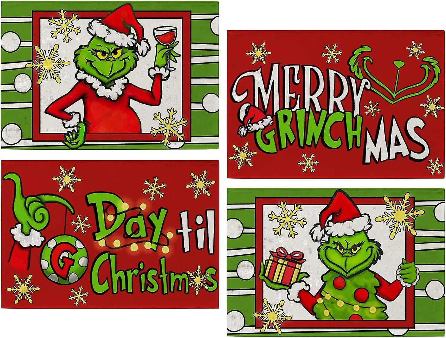 Joyeux Nol nimporte quel sets de table Set de 4, Nol Arbre de Nol Table Sets de table Maison Cuisine Decor,Dcoration de flocon de neige dhiver 30,48 x 45,72 cm