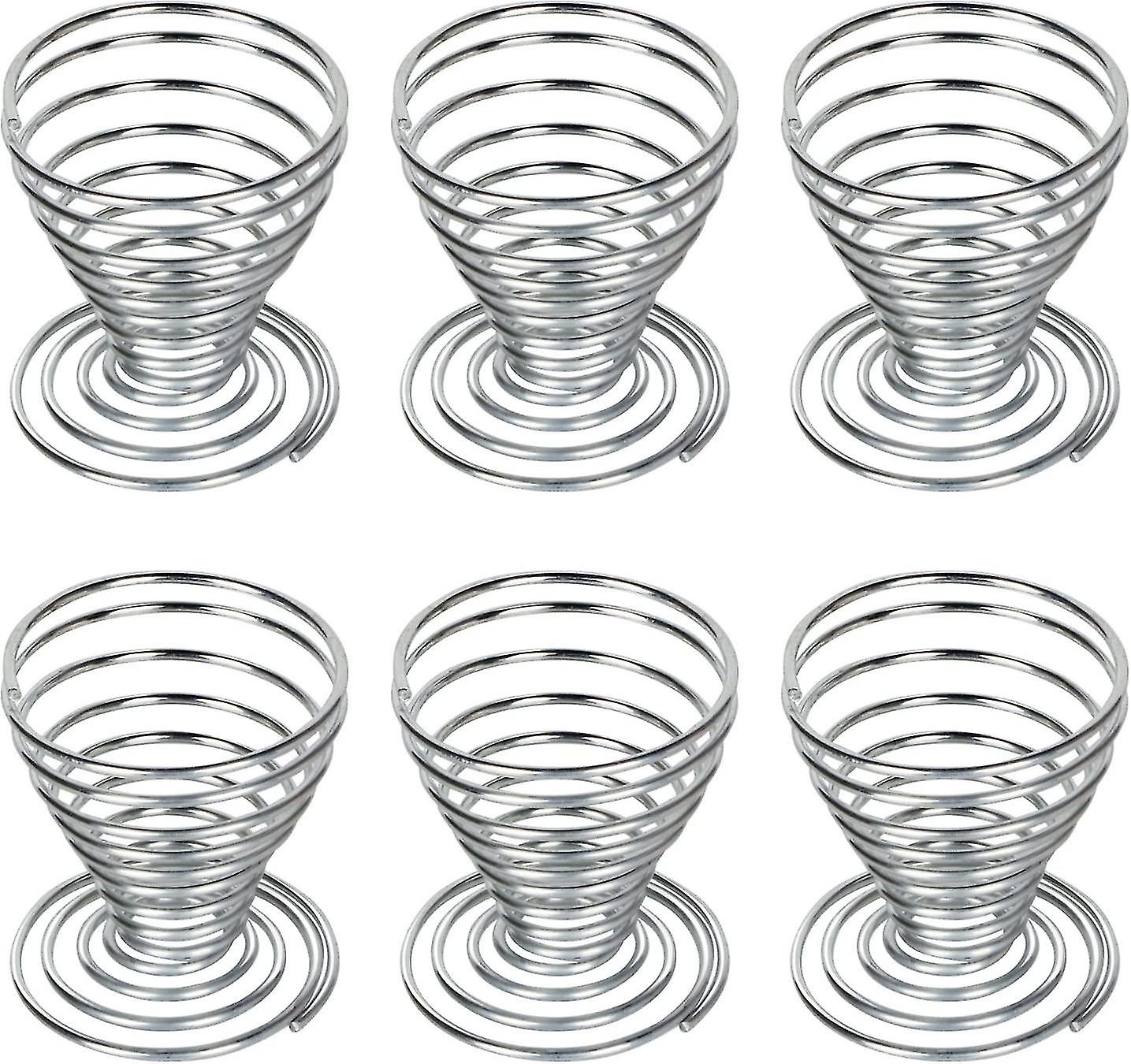 6 x edelstahl eierbecher stahldraht spiralfeder