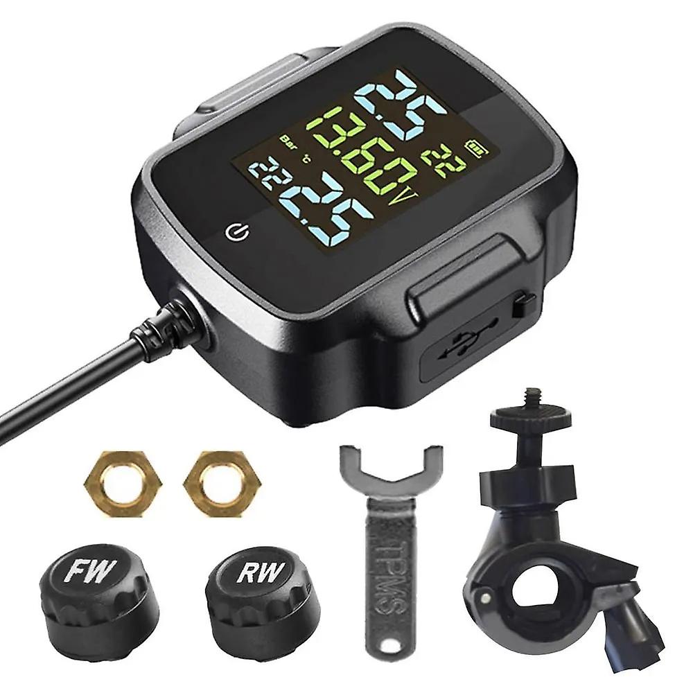 Motorcycle Tpms Moto Tire Pressure Sensors Locomotive Tire Pressure Monitoring System Low-voltage 2 Wheel Tyre External Sensor