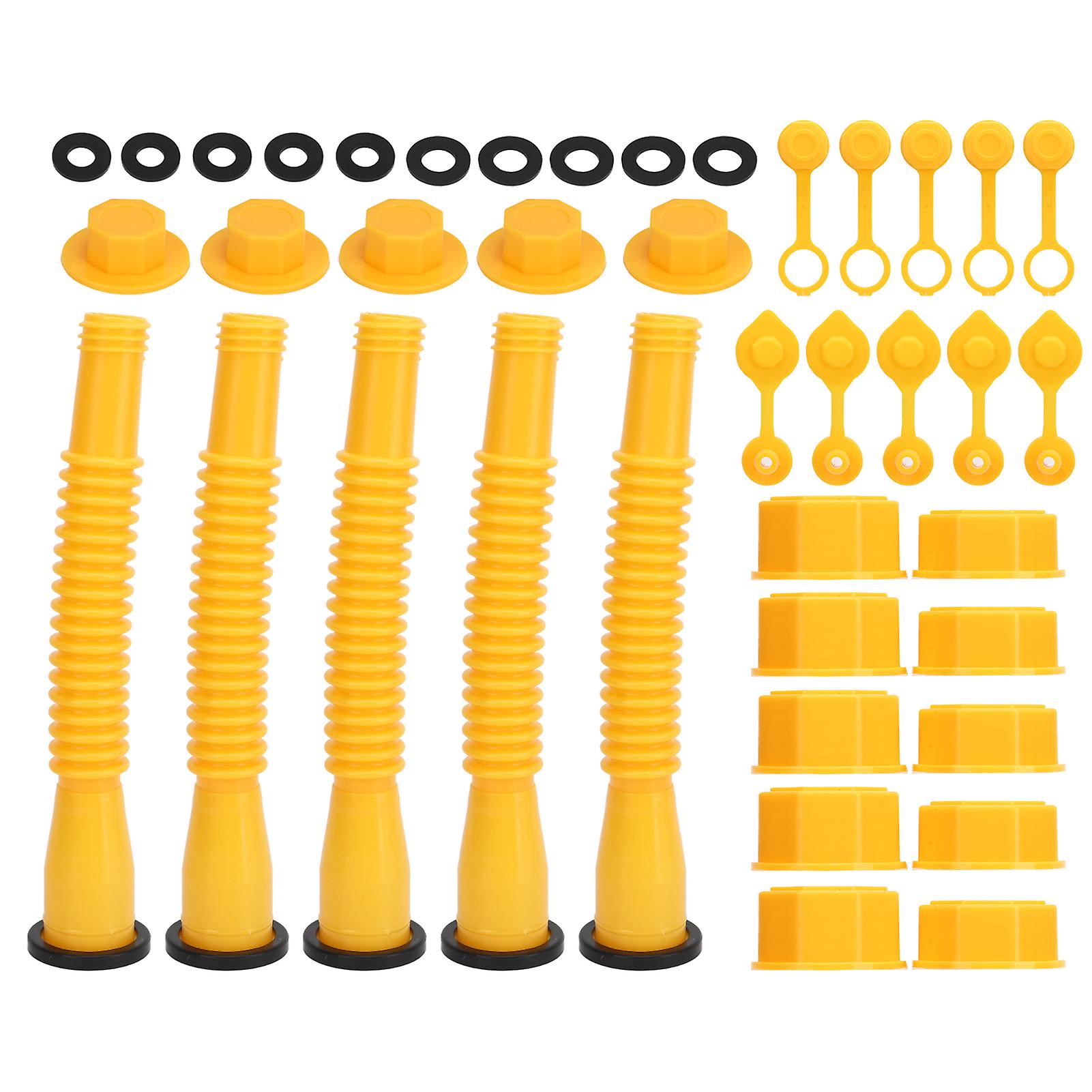 Fuel spout nozzle kit for generators - 5 pc leakage-proof set