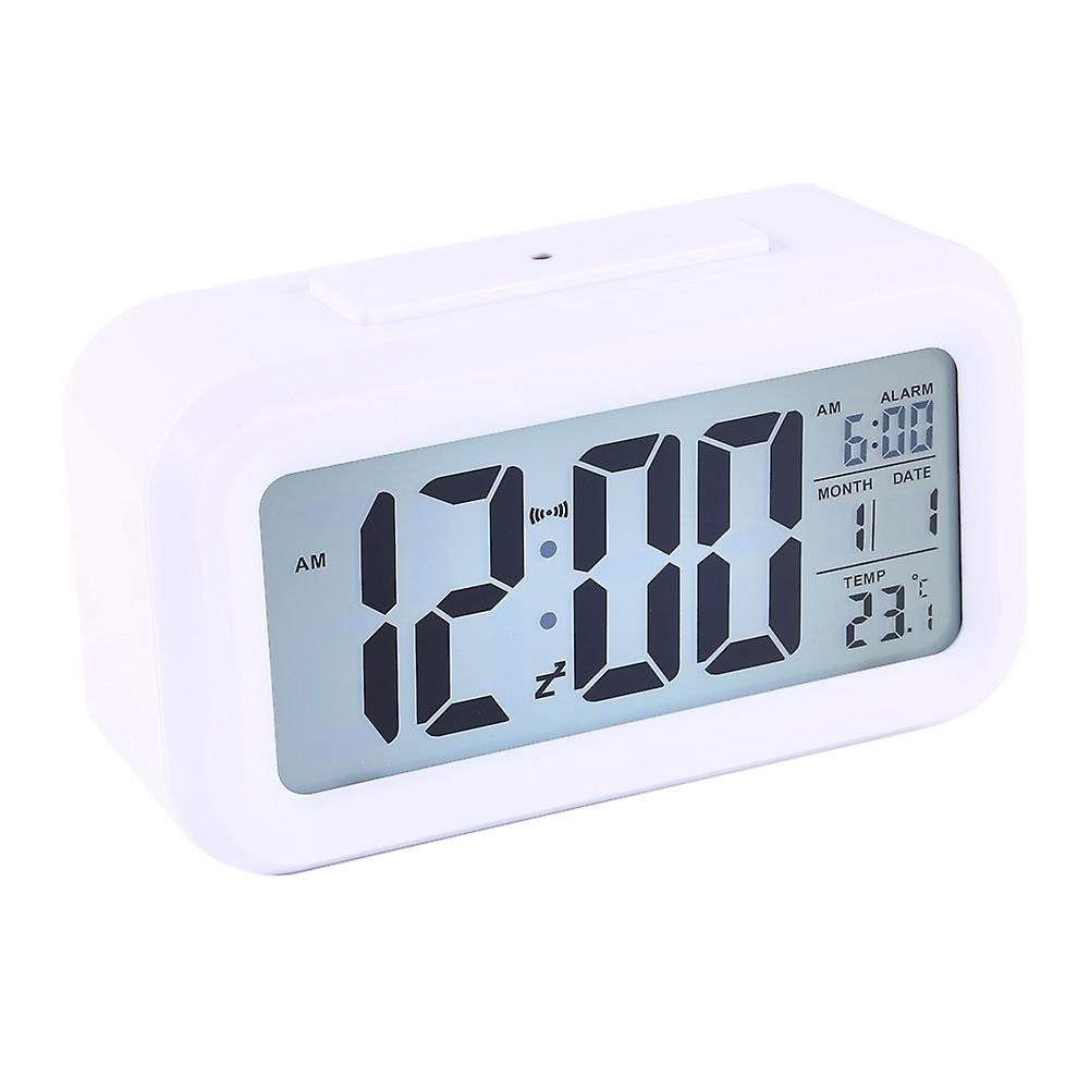 LED Backlight Digital Snooze Desk Alarm Clock Temperature Calendar Display Local