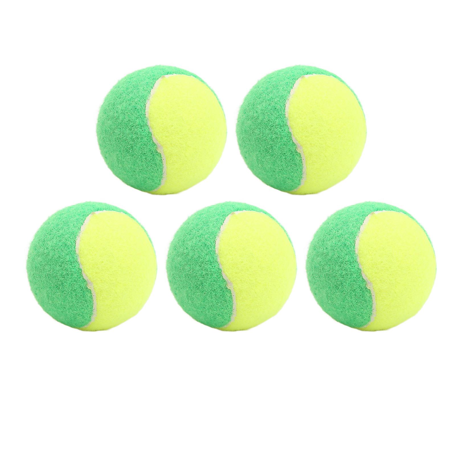 Lot de 5 balles de tennis élastiques en caoutchouc de 6 cm pour le squash, soulageant la pression, pour l'entraînement et le divertissement, vert