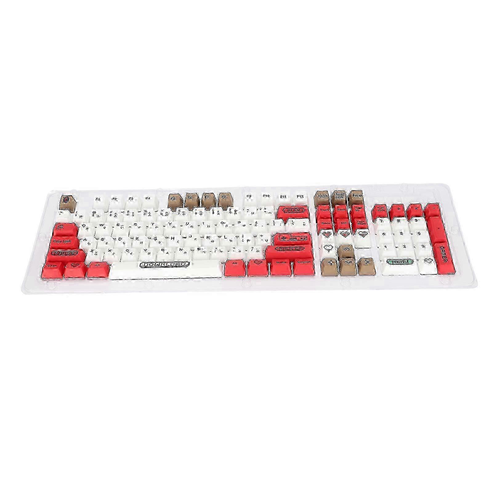 Keyboard Keycaps Red White Machine Subject Ergonomic Design Perfect Decoration Computer Accessories