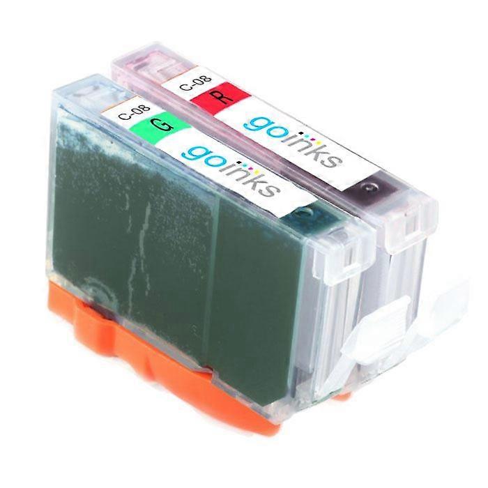 Red & Green Ink Cartridges to replace Canon CLI-8R & CLI-8G Compatible/non-OEM from Go Inks (2 Inks)