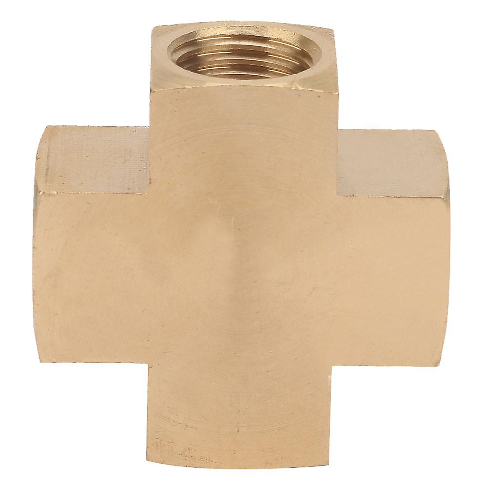 1/4'' FNPT Brass Pipe Fitting Adapter 4 Way Equal Female Connector Industrial Tool