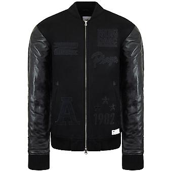 Adidas Originals Run DMC Limited Edition Skórzane rękawy Męska kurtka bomberka A44A