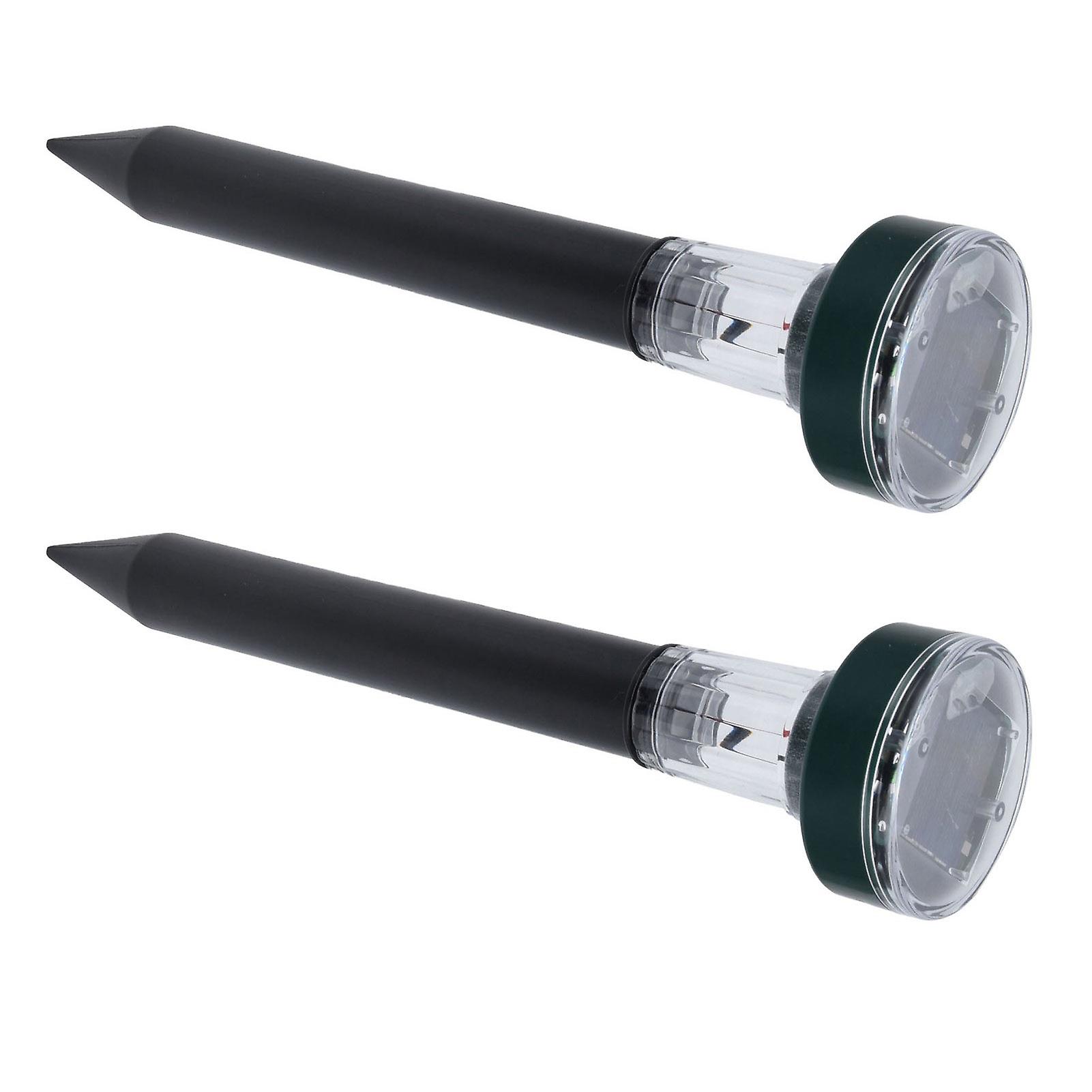 2PCS LED Mouse Expeller Ultrasonic Solar Snake Repeller Ground Insertion Light Colorful Pest Repeller for Outdoor Lawn