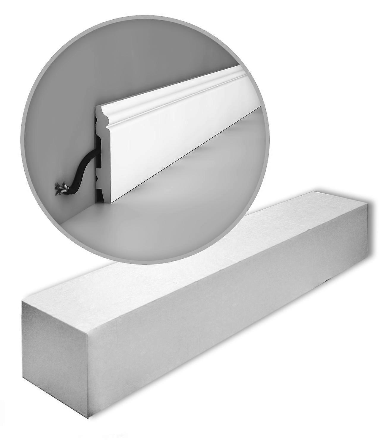 ORAC NV 2 x Plinthes SX165-box-2 4 Mètre AXXENT Duropolymer® 200 cm blanc prétraité léger, indéformable, résistant aux chocs