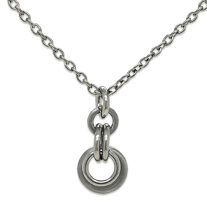 Ti2 Titanium Double Beam Pendant - Natural Silver