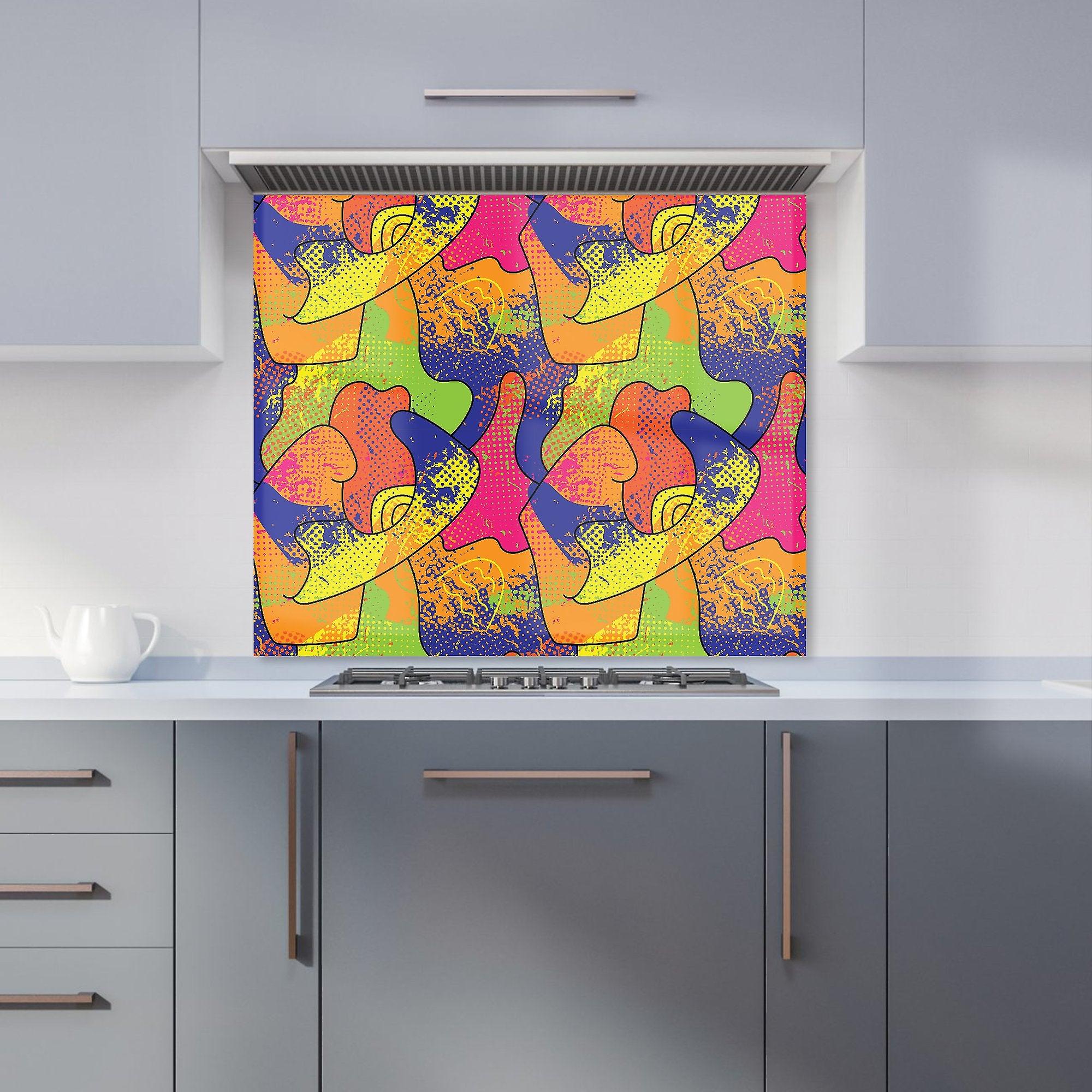 Bright Abstract Pattern Kitchen Splashback
