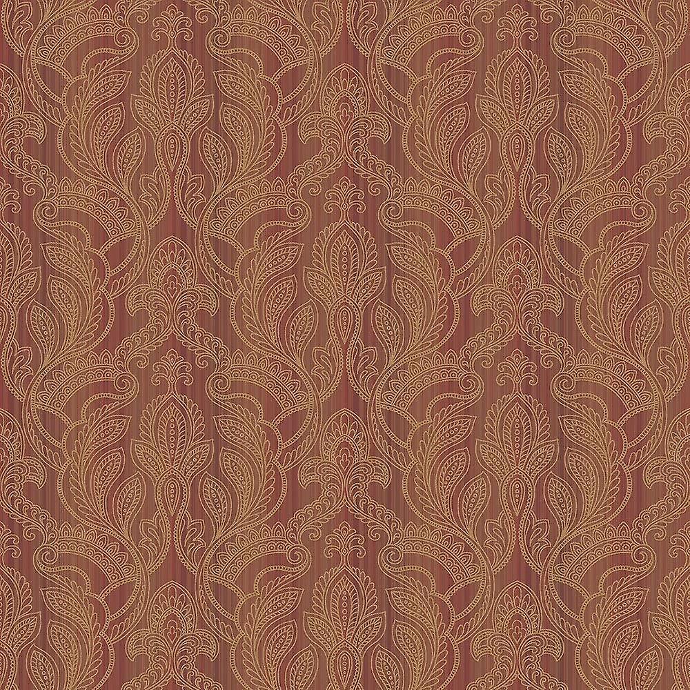Vintage Damask Bronze Copper Wallpaper