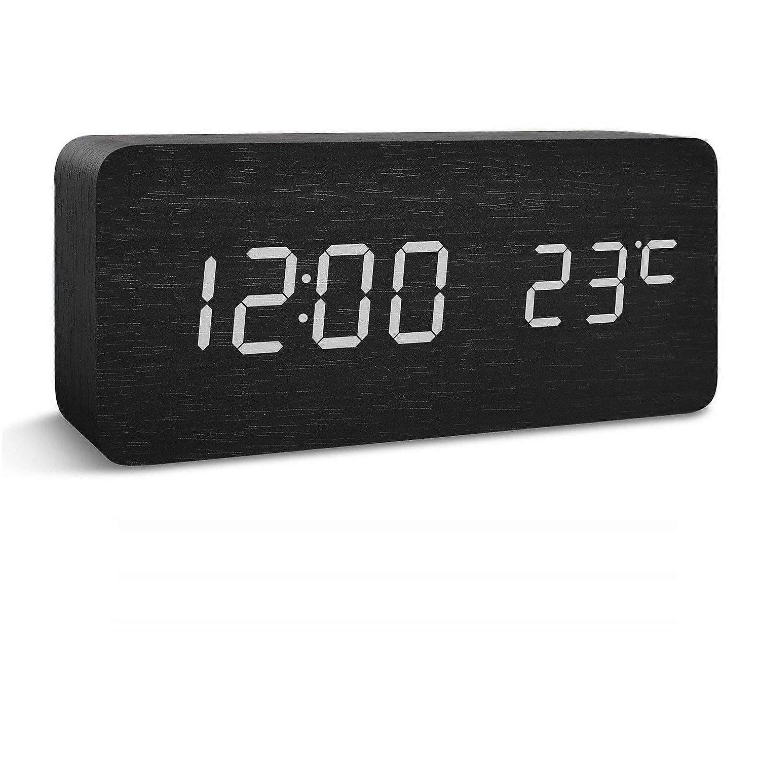 Digital LED-väckarklocka Svart