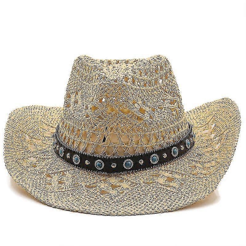 Erkekler Hasır Batı Kovboy Şapkası El Yapımı Plaj Keçesi Sunhats Parti Şapkası Erkek Kadın Kıvırcık Brim Şapka Güneş Koruma Unisex Şapkalar