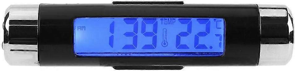Car Clock Thermometer, LCD Temperature Car Clock, Multifunctional Electronic Car Clock Thermometer Backlight LED Digital Display