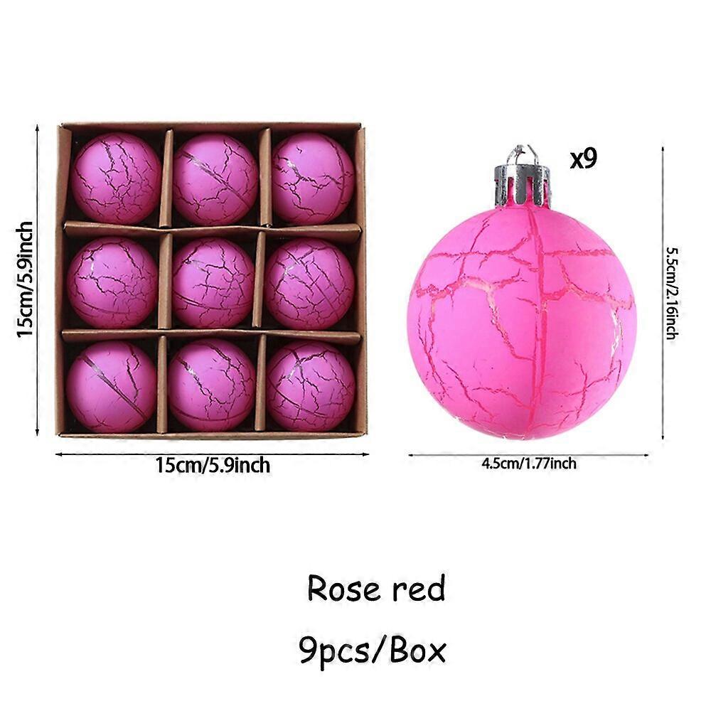 9pcs/Box Macaron Christmas Balls Ornament Xmas Tree Hanging Pendants Christmas Decorations for Home Party New Year 2023 Navidad