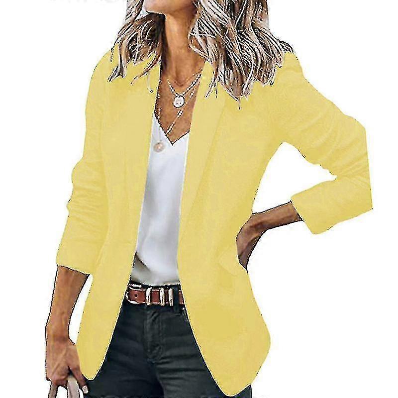 Kadın Mizaç Uzun Kollu Ceket Düz Renk Takım Elbise Yaka Gevşek Tek Göğüslü Takım Elbise