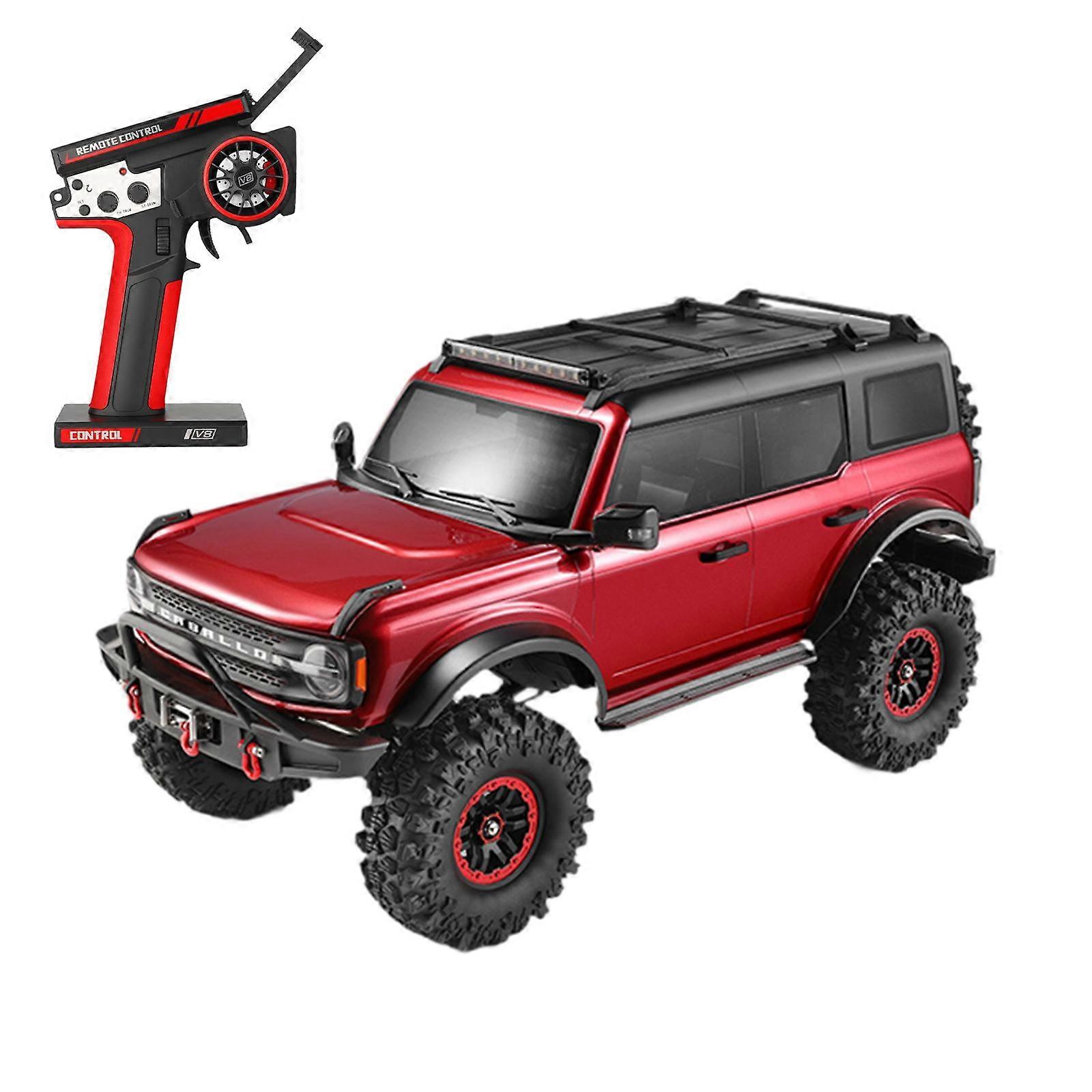 1/10 RC Crawler Car Hobby Toy Turn Left RC Climbing Car for Adults Kids Boys red without Winch