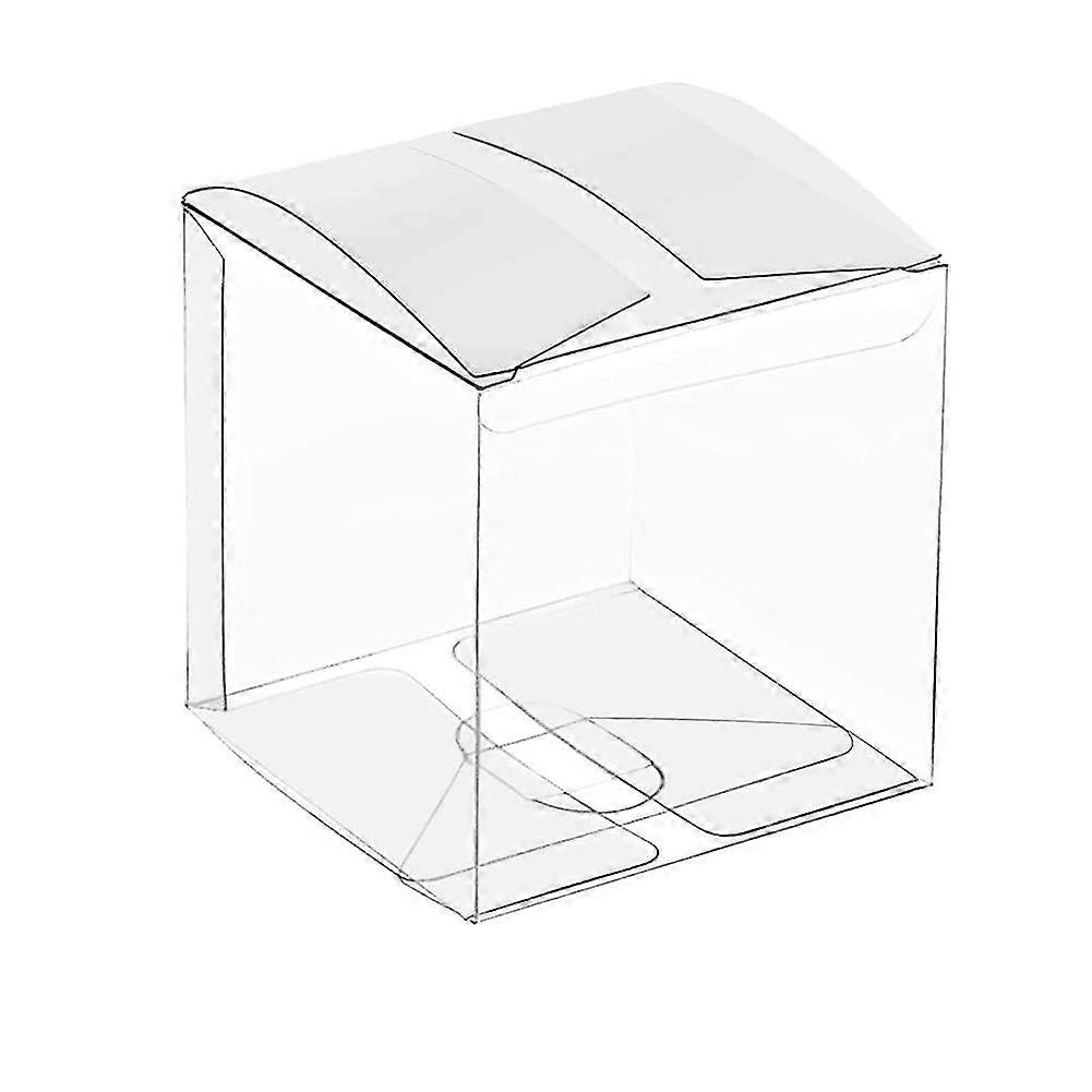 50 قطع صناديق بلاستيكية واضحة للهدايا البلاستيكية التعبئة مربع هدية التعبئة والتغليف شفافة حلوى مربع الزفاف جي