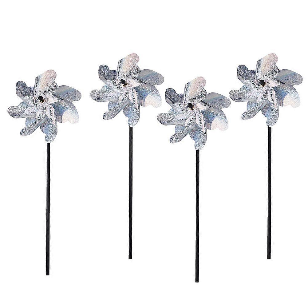 4pcs Bird Repellent Windmills Reflective Pin Wheels Sparkly Garden Pinwheels