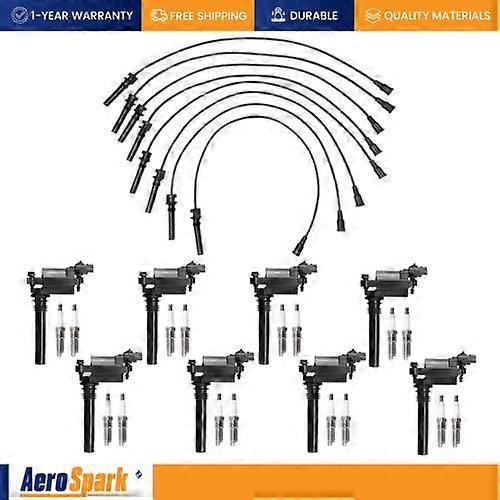 Ignition Coil, Spark Plug & Wireset for Dodge Ram 1500 2500 3500 5.7L V8 UF378 NO.7402