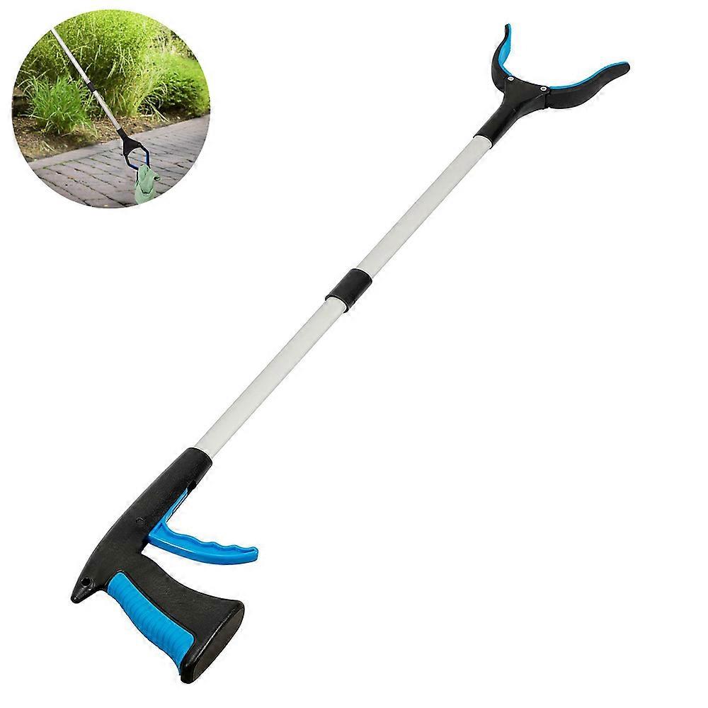 Blue Extra Long Reacher Grabber - Foldable Gripper And Reaching Tool With Rotating Jaw