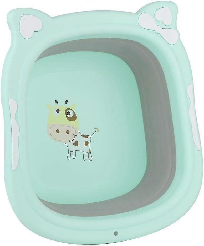 כיור מתקפל לתינוקות, קריקטורה נייד נמתח תחת כיור כביסה (ירוק)