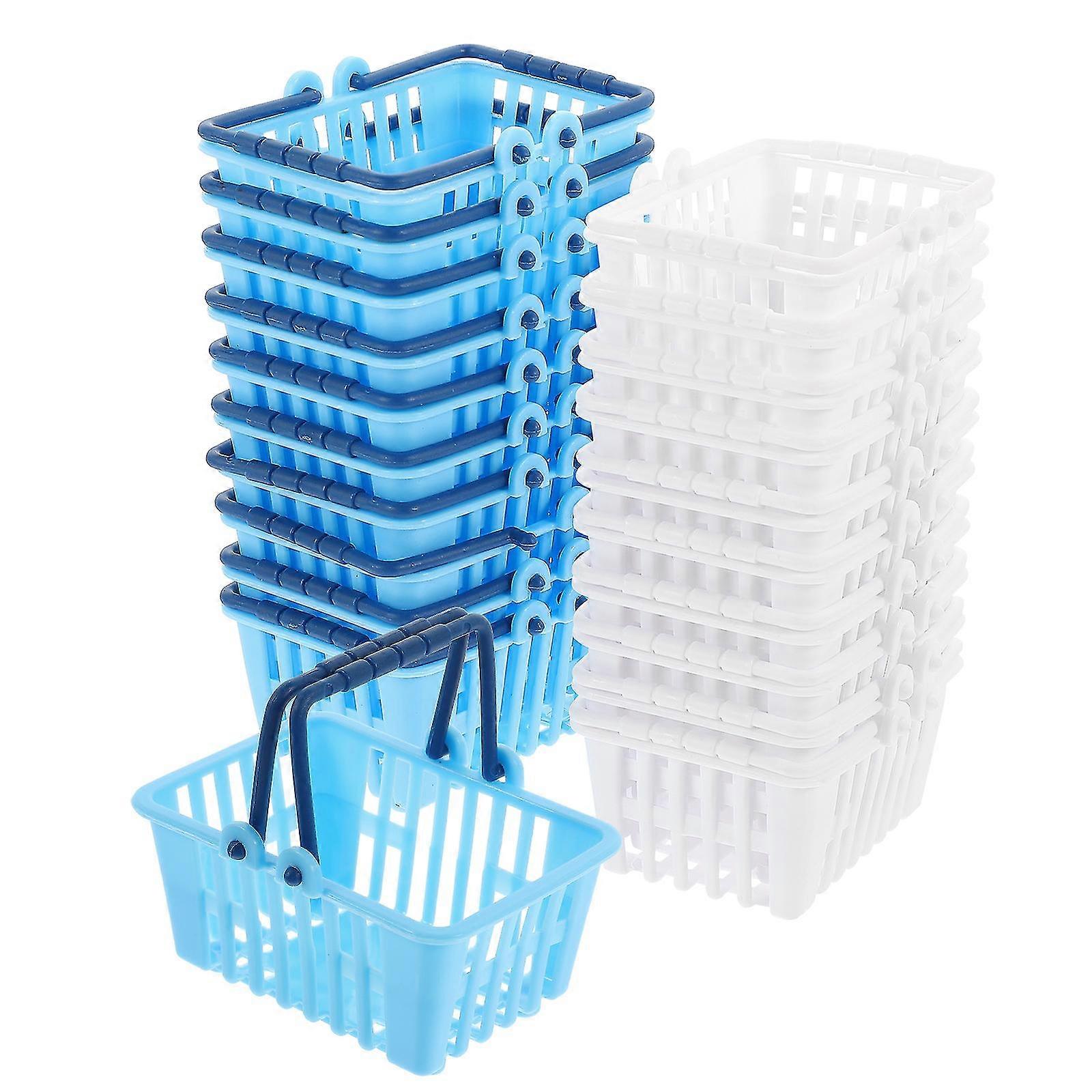20pcs Mini Shopping Basket Model Desktop Supermarket Mini Supermarket Hand Basket Toy