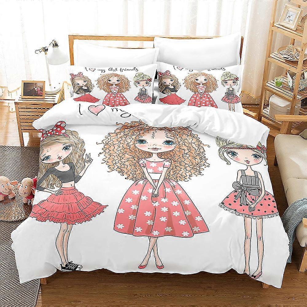 Ba29 3d impresso ballet menina edredom capa colcha capa fronha 2/3pcs roupa de cama conjunto crianças presente