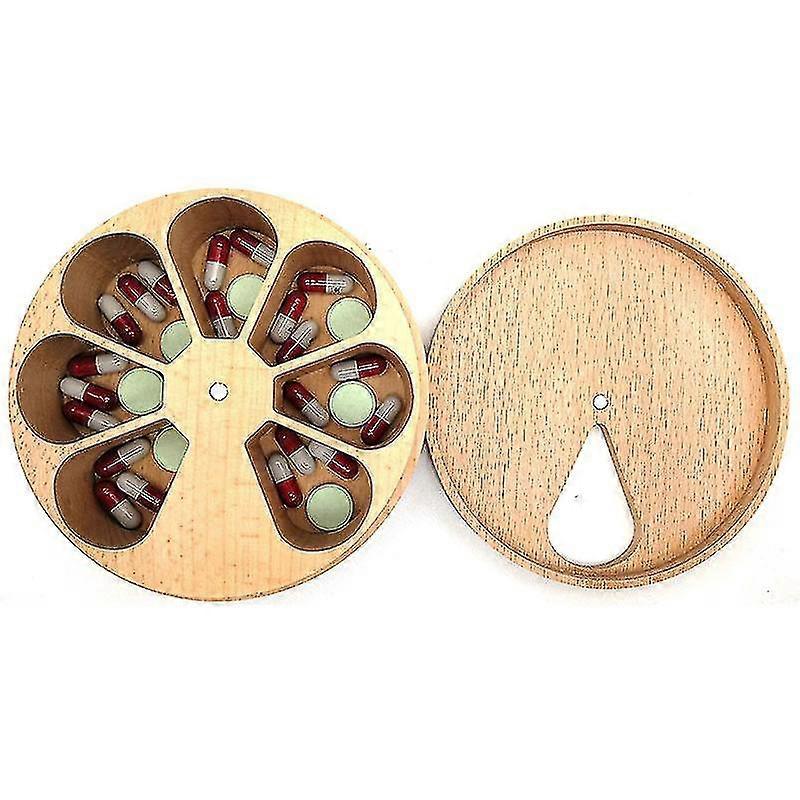 7-compartment Beech Medicine Box