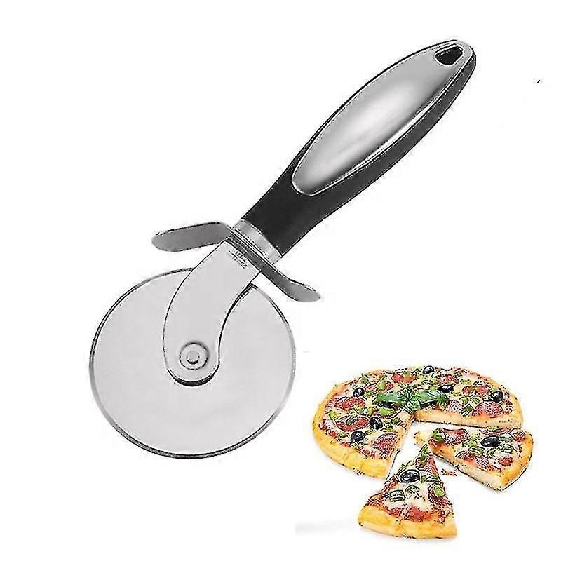 Large Pizza Cutter Wheel, Sharp Stainless Steel Blade, Rust Resistant, Comfort Handle, Thumb Guard Protection, Slice Thick Or Thin Pizzas, Pie Crust