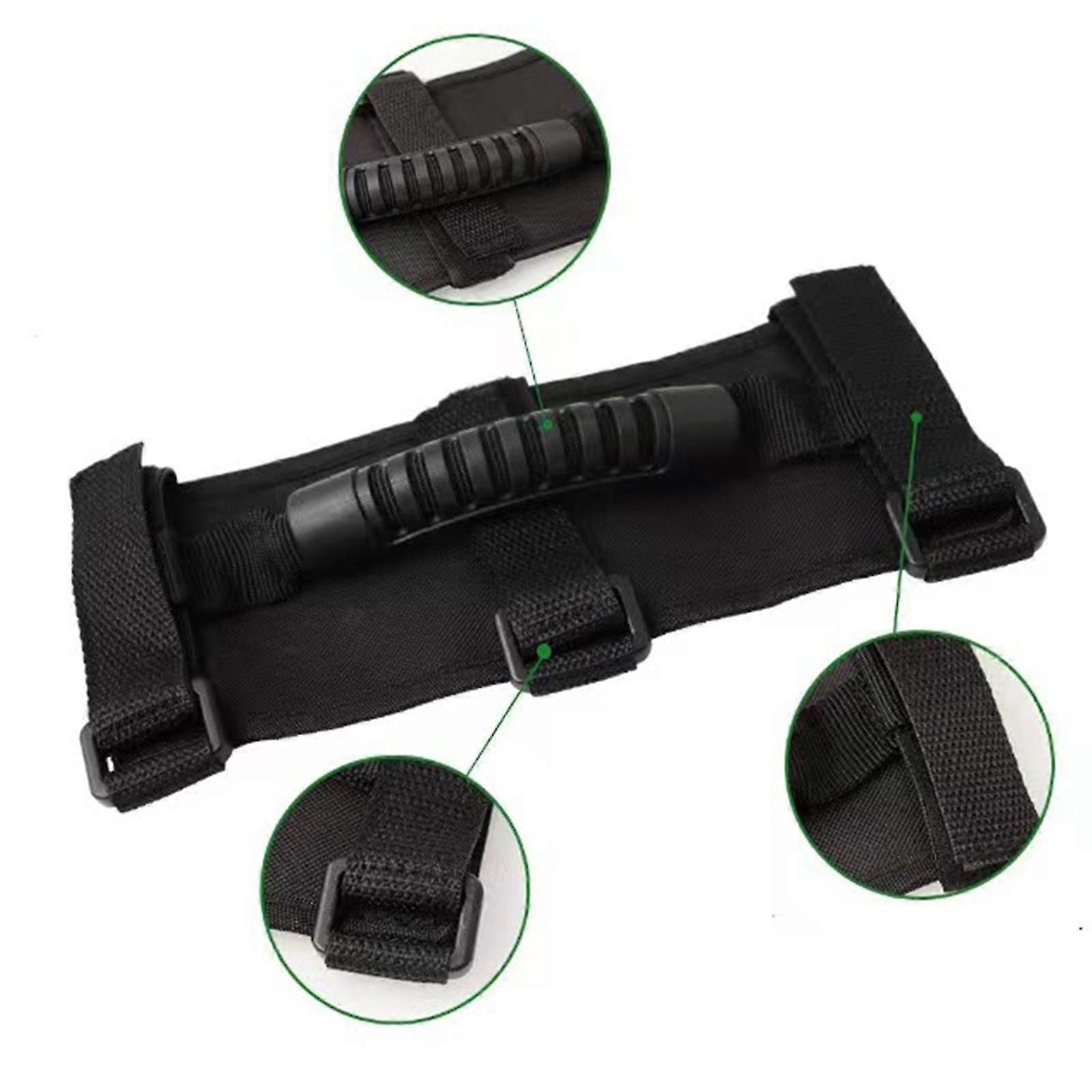 4 Pieces roll bar grab handles with 3 straps fits for yj tj jk replacement