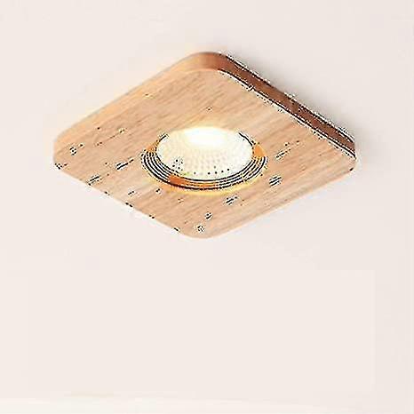 النازل الخشبي راحة السقف الأضواء الصلبة الخشب مربع لوحة تجارية مصباح 5W