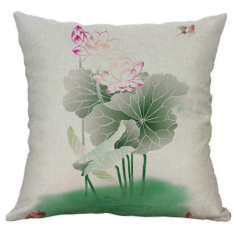 絶妙なコットンリネン印刷蓮の木の別荘枕カバー家の装飾カバーデザイン544jpjcjh