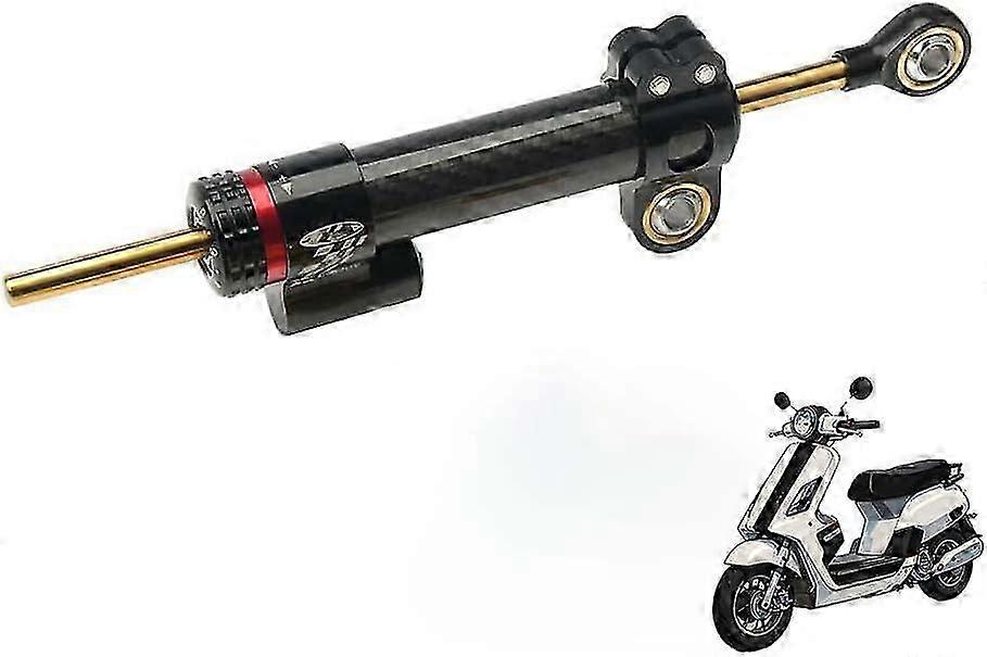 Motorcycle Steering Damper Stabilizer for Vespa GTS GTV 250 300, Adjustable Safe Control Steering Stabilize Damper Motorcycles Aluminum Dampers,Silver