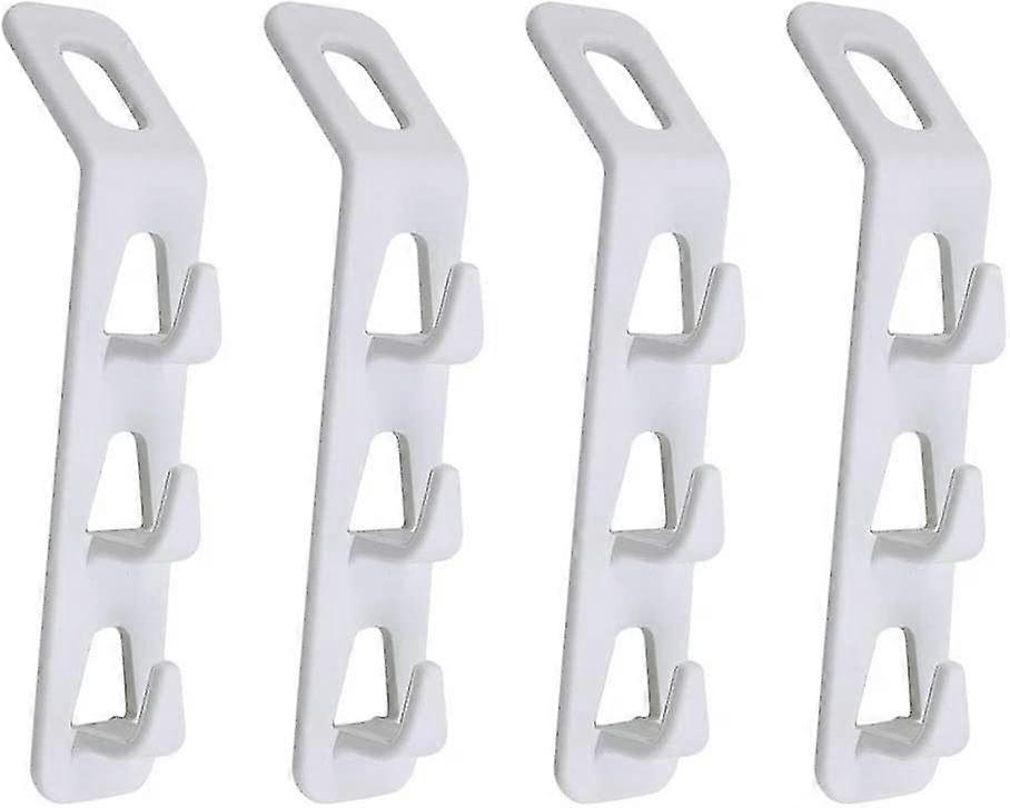 4pcs Multi-function Clothes Cabinet Storage Cloth Hanger White